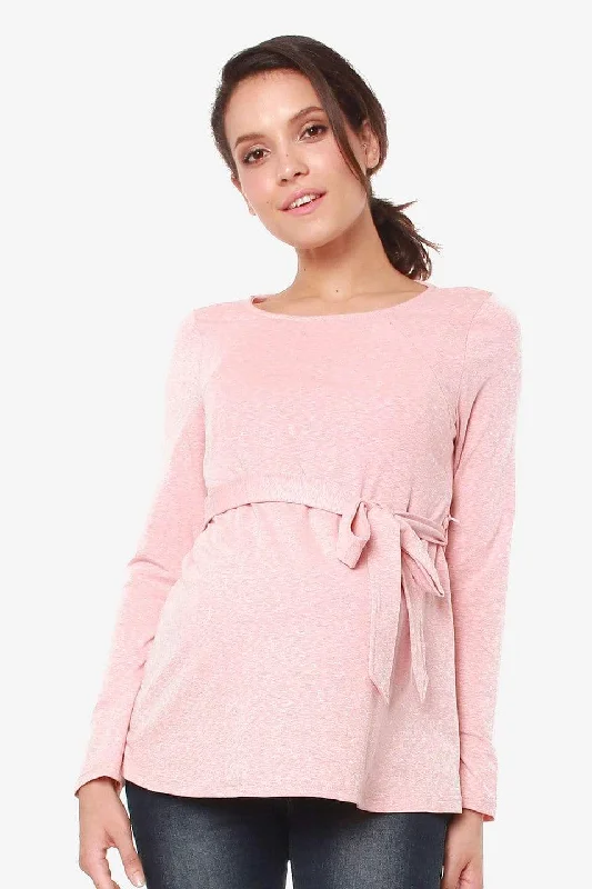 Long Sleeves Brinley Pink Nursing Top