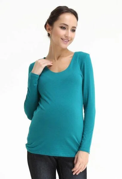 Longsleeves Vera V Neck Nurs Nursing Top Emerald