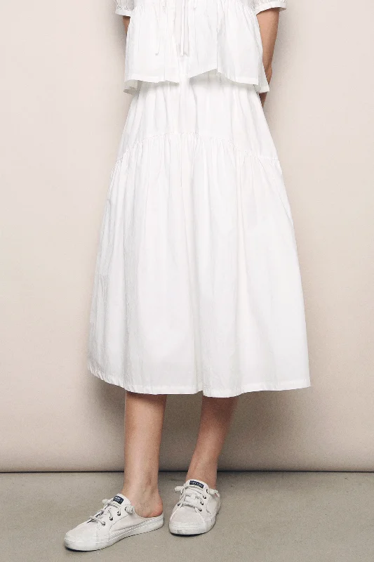 Valero Arch Pleat Skirt White (Restock)