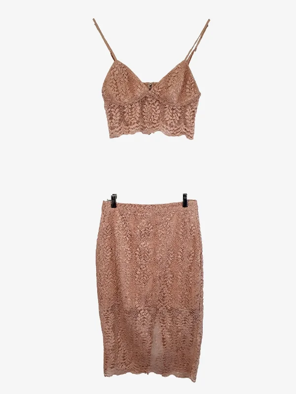 Bardot Blush Cocktail Lace Camisole & Pencil Mini Set Size 10