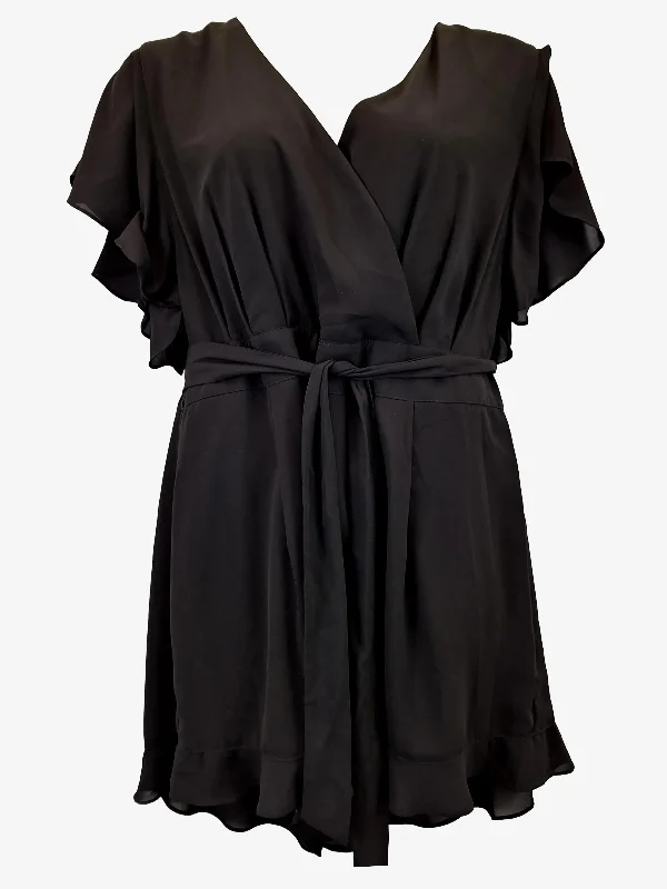 City Chic Flutter Sleeve Classic Chiffon Playsuit Size 16