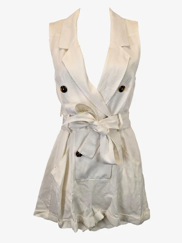 Reiss Cocktail Linen Backless Playsuit Size 10