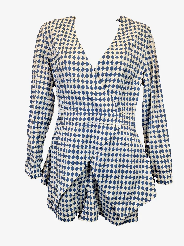 Sass & Bide Geometric New Rules Denim Mini Playsuit Size 10