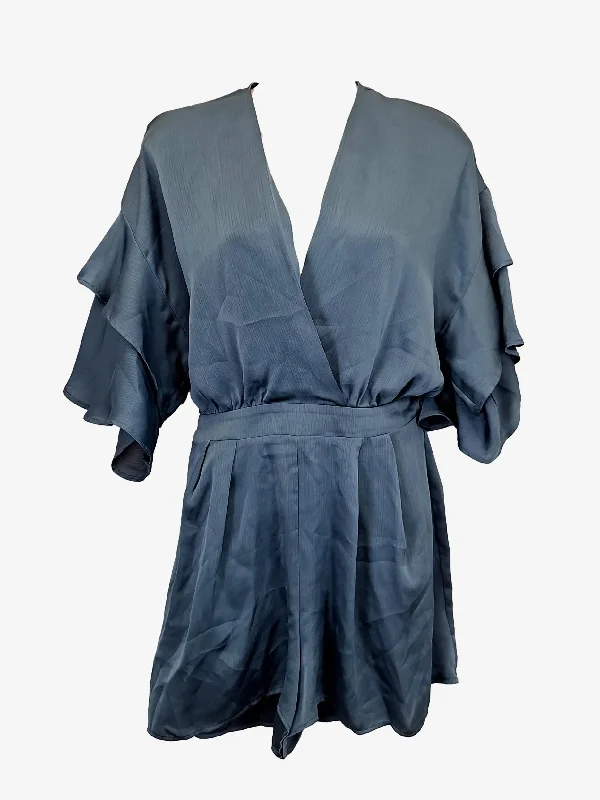 Sheike Summer Frilled Sleeve Wrap V Neck Playsuit Size 10