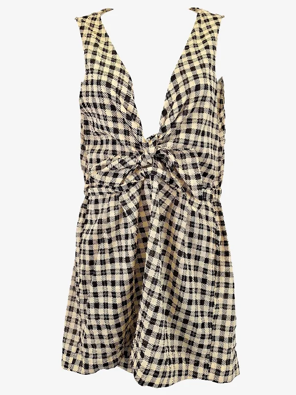 Zimmermann Checkered Front Tie Playsuit Size 12