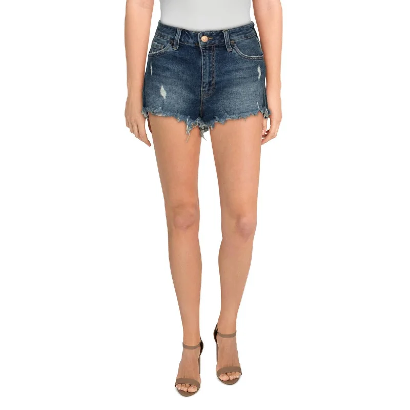 Mavi Jeans Womens Rosie High Rise Distressed Cutoff Shorts