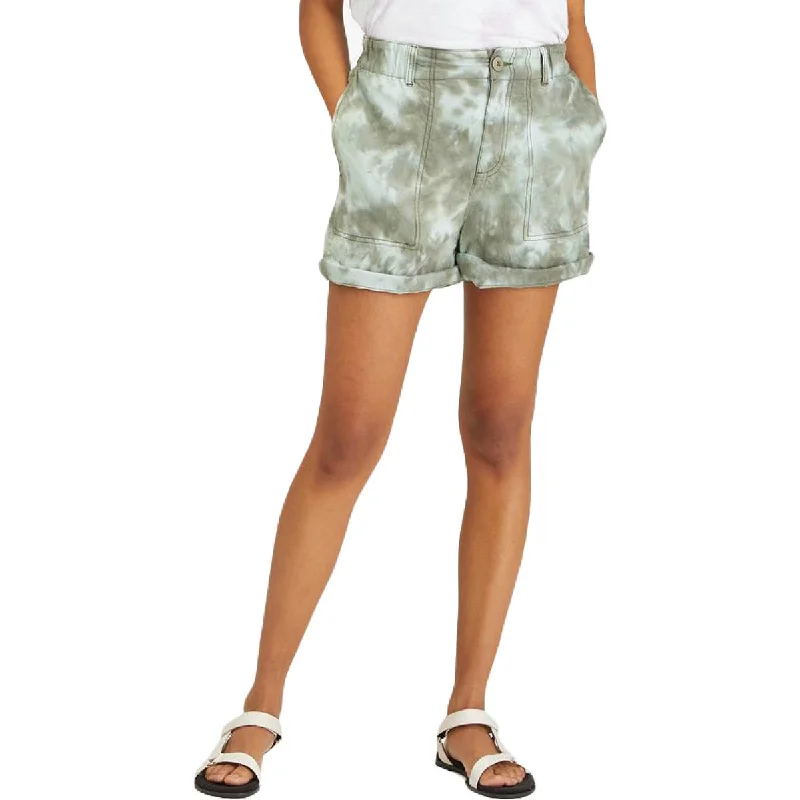 Sanctuary Womens Helious Tie-Dye Pocket Carpenter, Utility Shorts