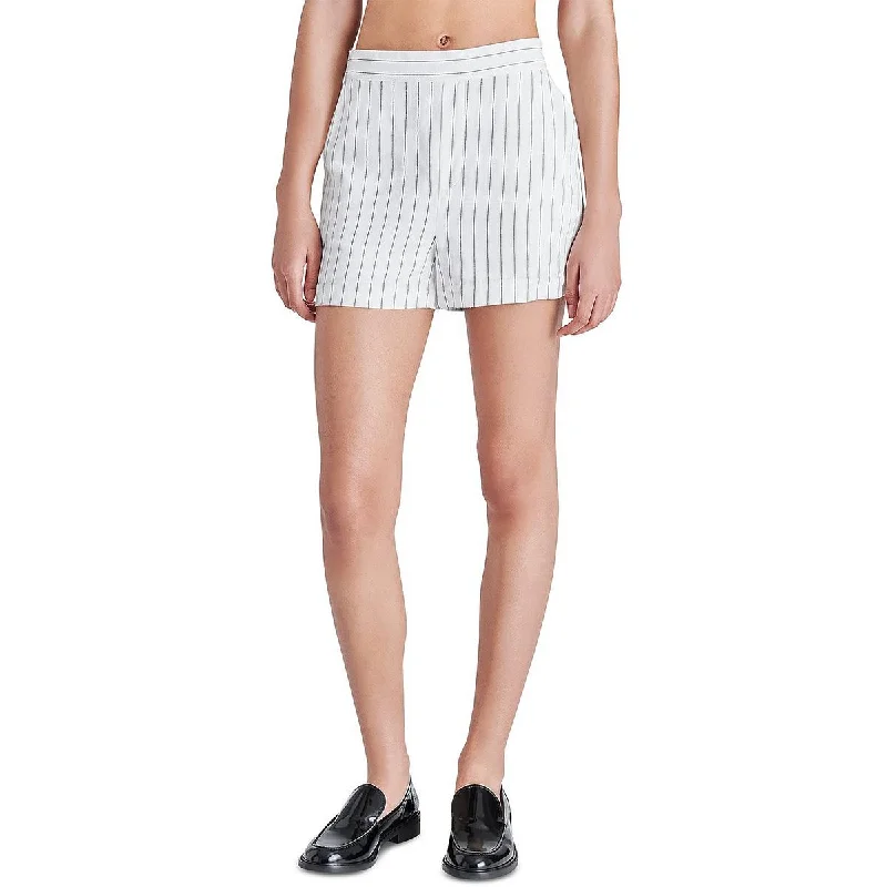 Steve Madden Womens Jessa Striped Short High-Waist Shorts