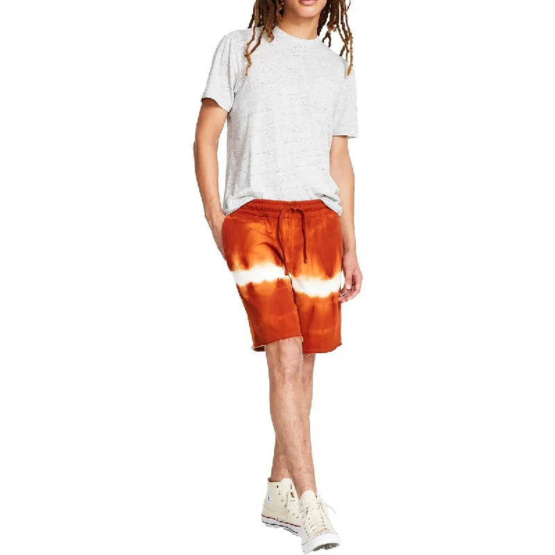 Sun + Stone Mens Fleece Tie Dye Cutoff Shorts