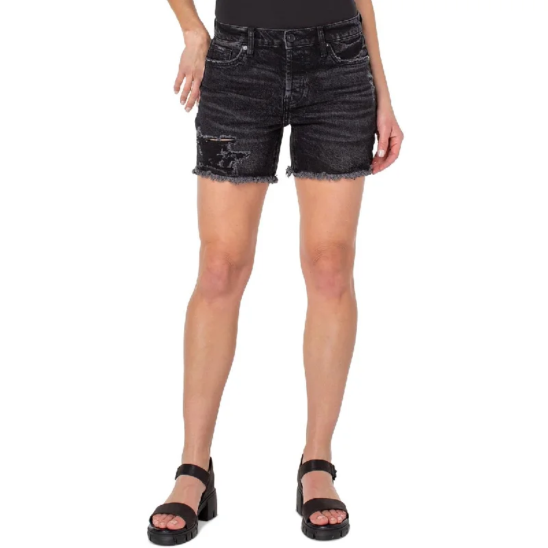 Almost Famous Womens Earnest Frayed Hem Short Cutoff Shorts