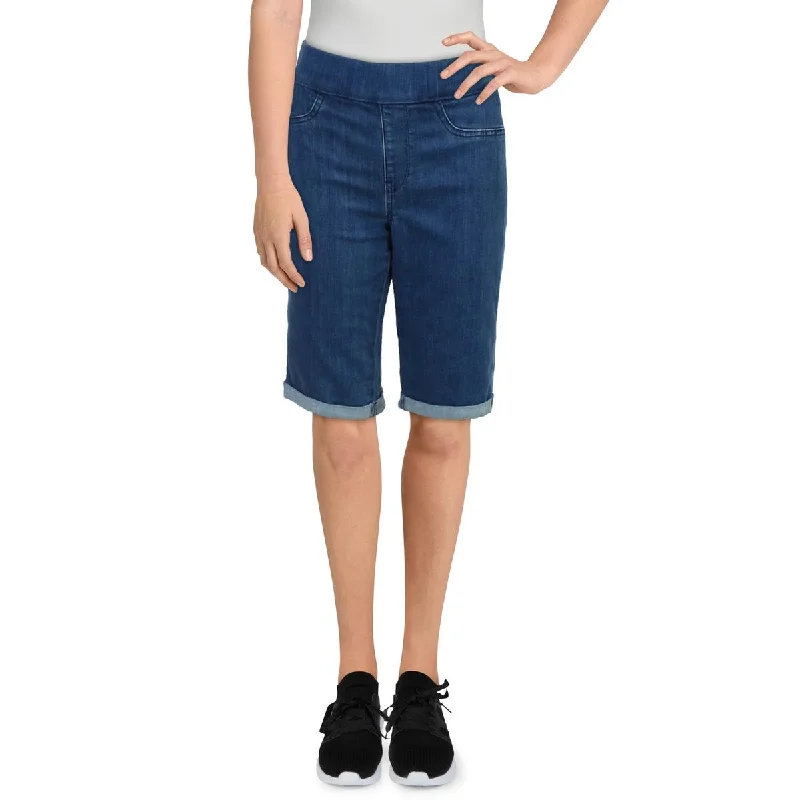 NYDJ Womens Knit Midi Denim Shorts