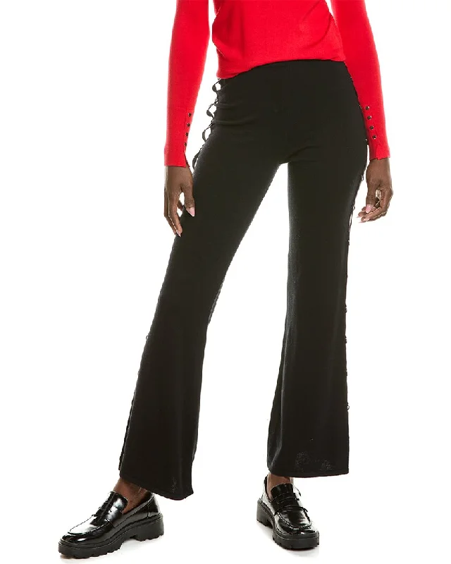 Minnie Rose D-Ring Trim Detail Cashmere-Blend Pant