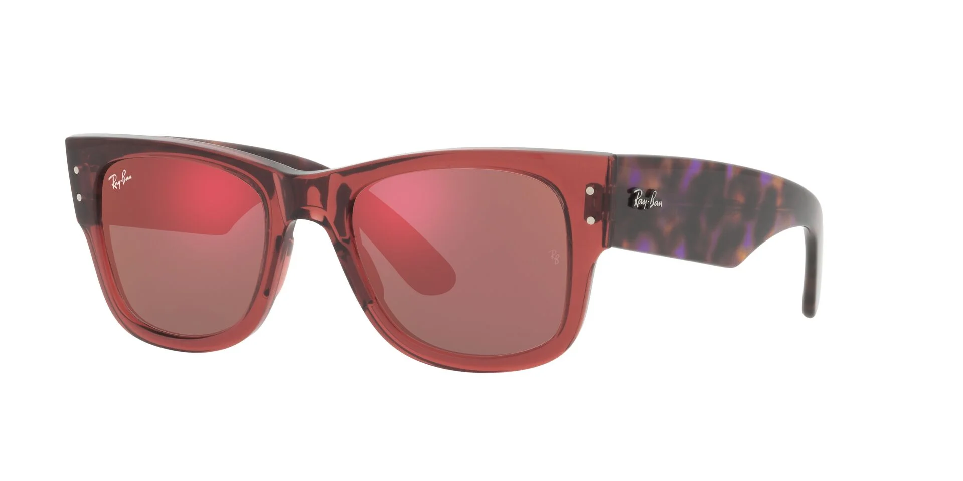 Transparent Pink/Brown Mirror Dark Red