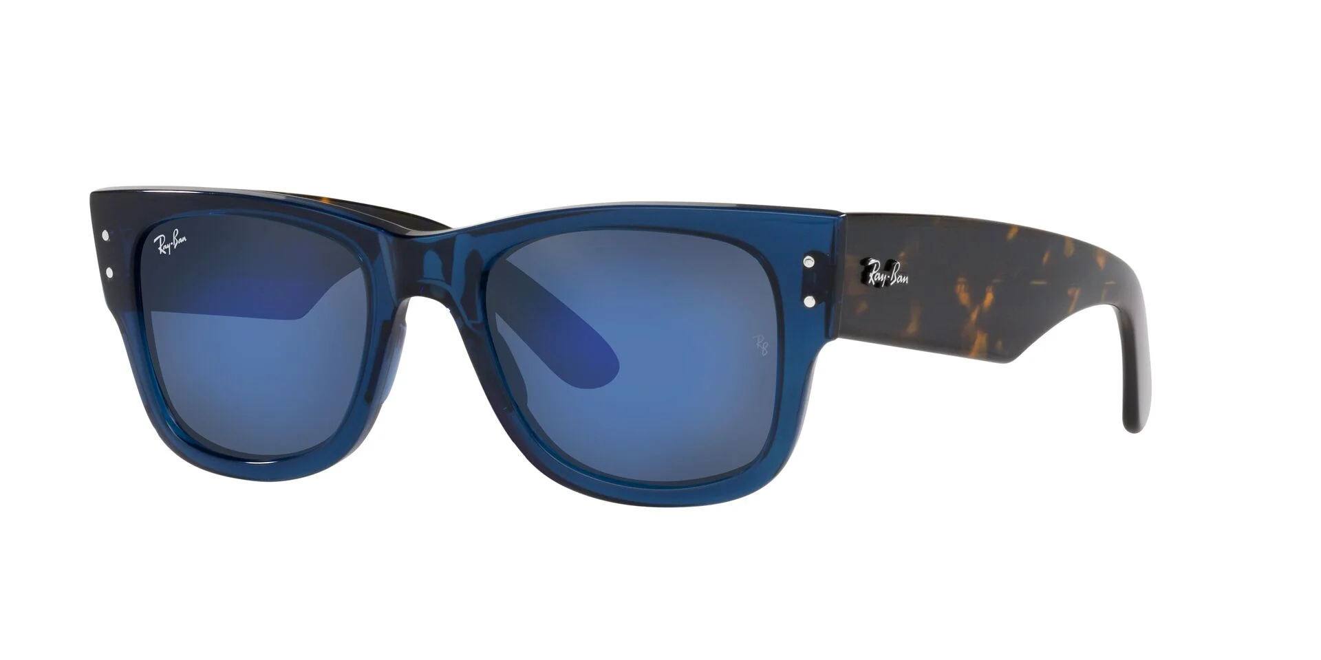 Transparent Dark Blue/Grey Mirror Blue
