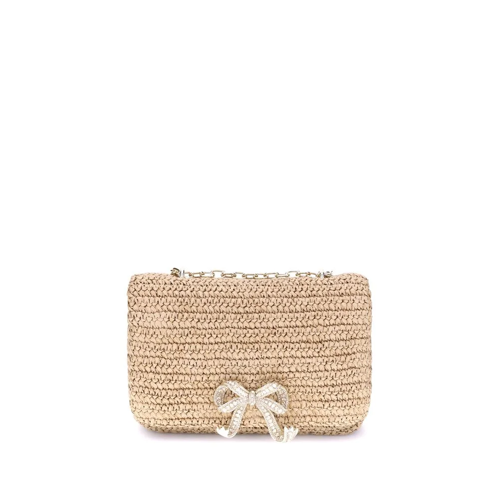 Self-Portrait Raffia Shoulder Bag