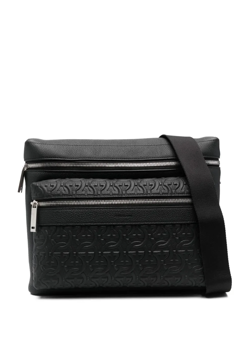 Ferragamo Gancini-Pattern Leather Crossbody Bag
