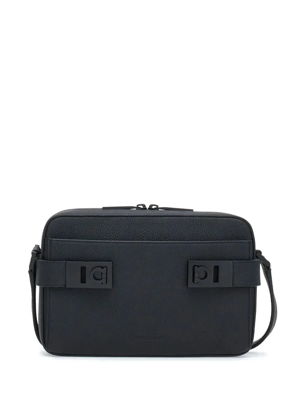Ferragamo Gancini Buckle Embellished Leather Shoulder Bag