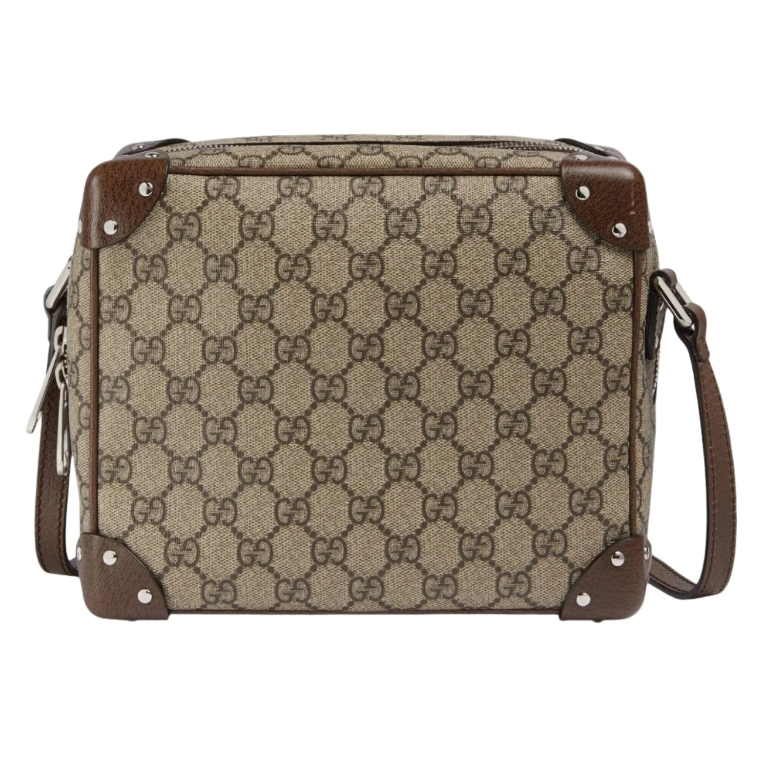 GUCCI GG Shoulder Bag With Leather Details