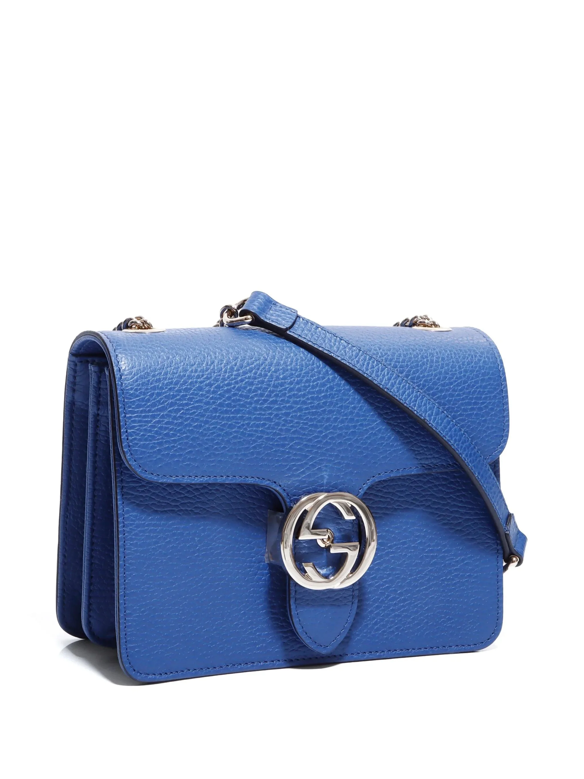 Gucci Logo Double G Leather WOC Chain Shoulder Messenger Bag