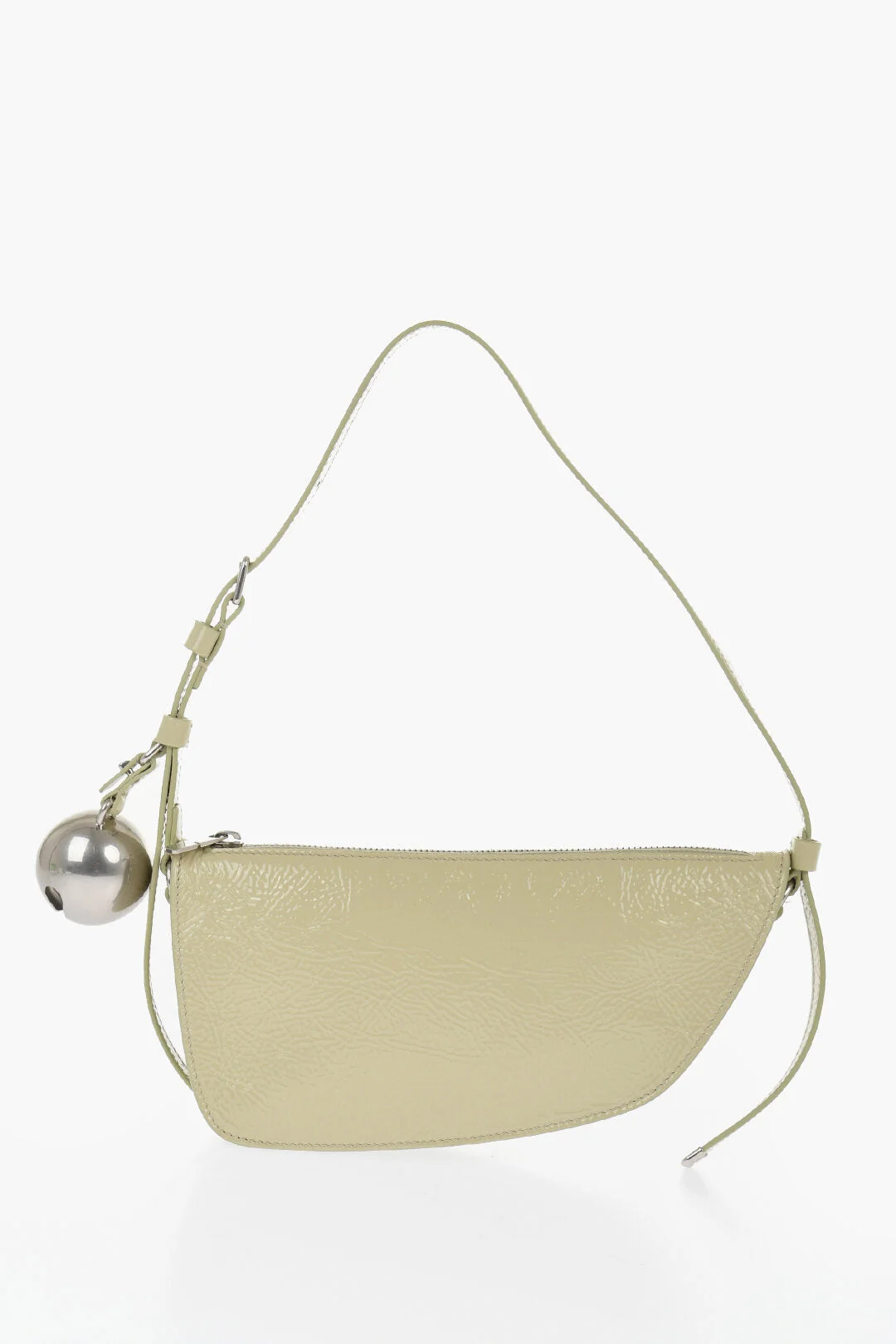 Burberry Patent Leather SHIELD SLING Shoulder Bag with Silver-Tone Ch