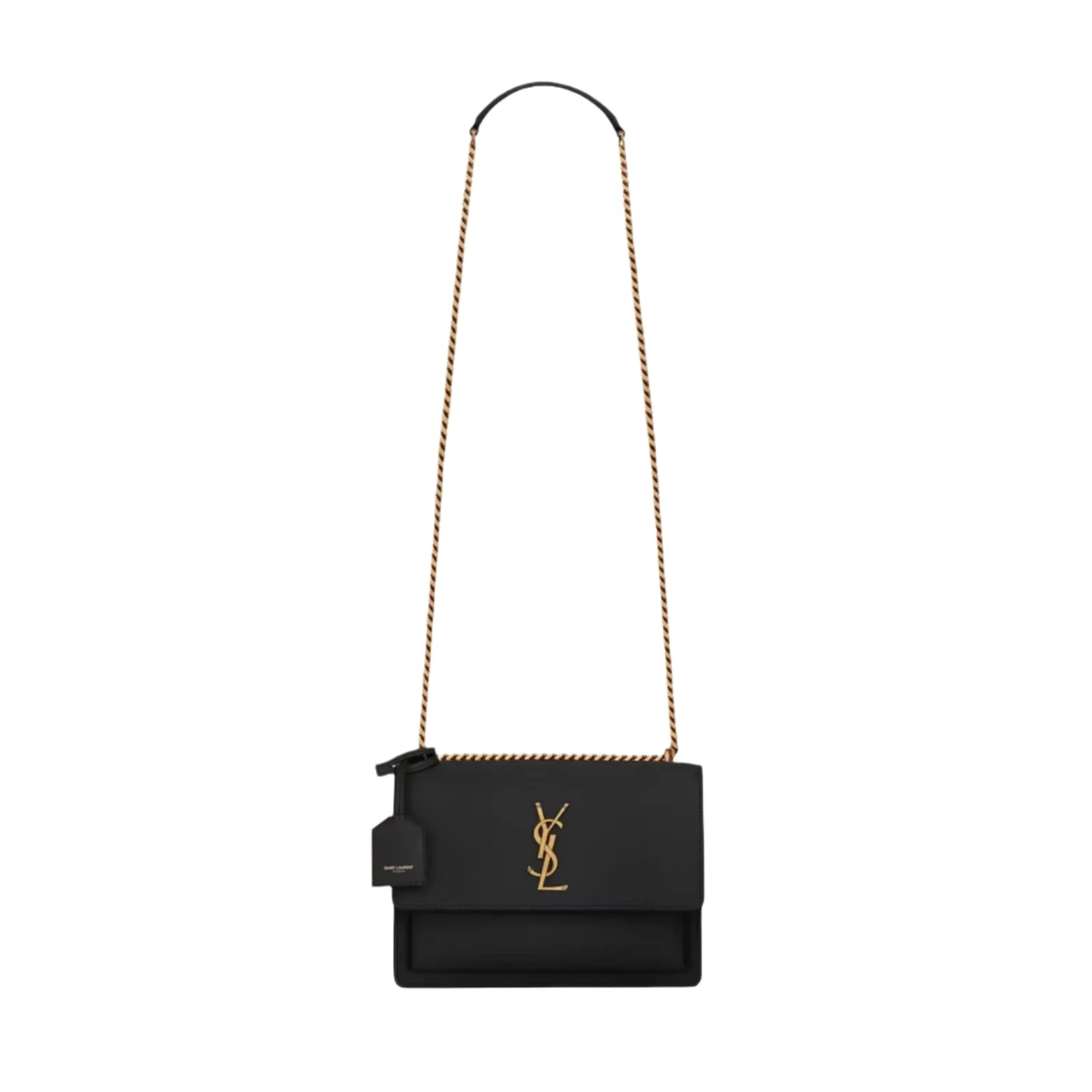 SAINT LAURENT Sunset medium chain bag in smooth leather - Gold