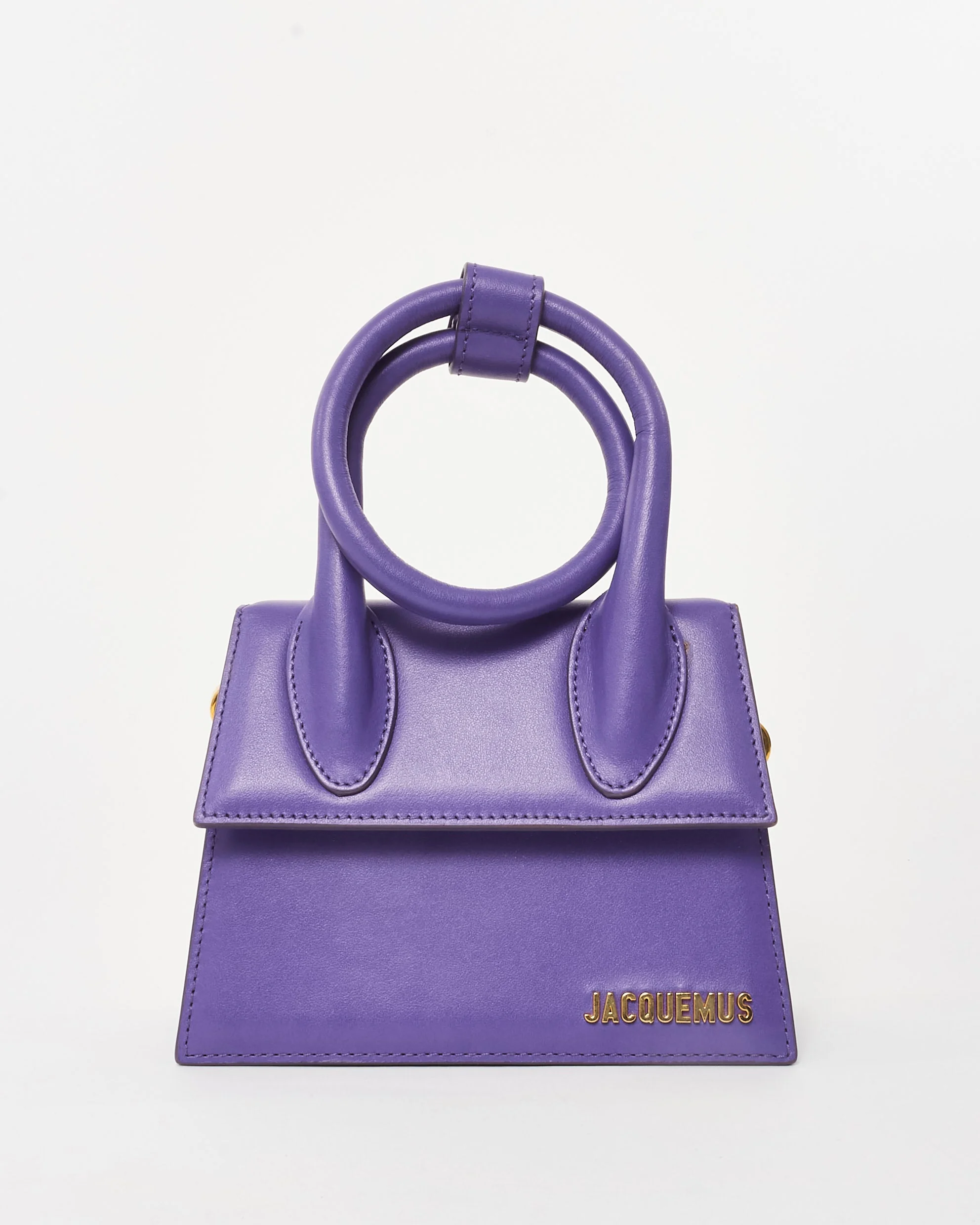 Jacquemus Purple Leather Le Chiquito Noeud Bag