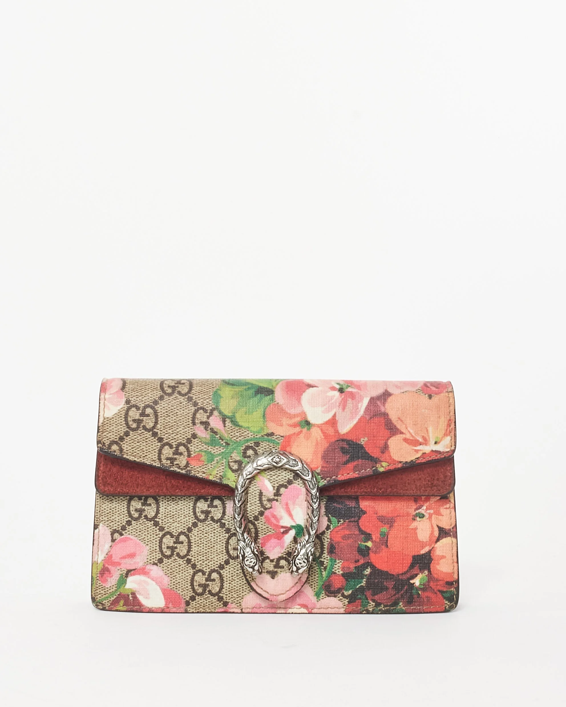 Gucci Red Monogram GG Blooms Coated Canvas Super Mini Dionysus Bag