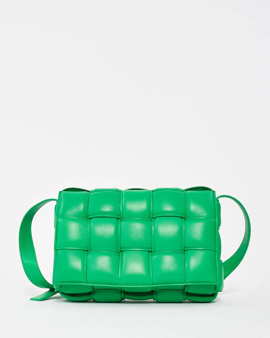 Bottega Veneta Parakeet Green Intrecciato Padded Cassette Crossbody Bag