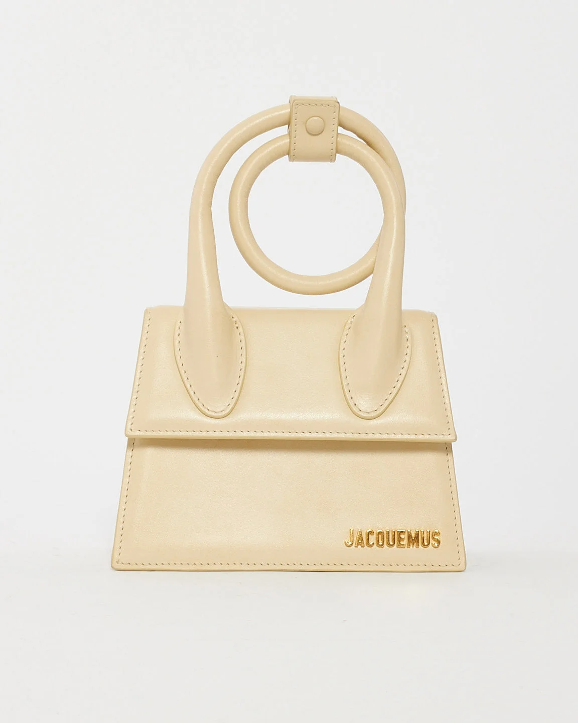 Jacquemus Cream Leather 'Le Chiquito Nœud' Bag
