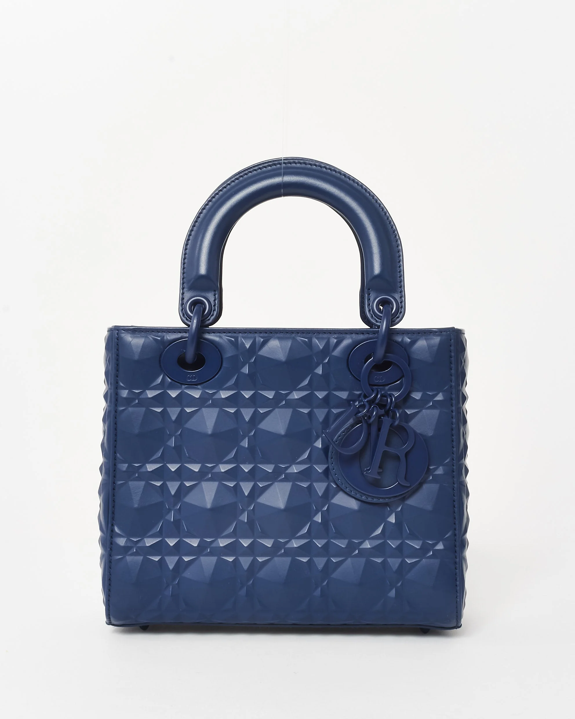Dior Navy Diamond Motif Cannage Leather Small My ABCDior Lady Dior Bag