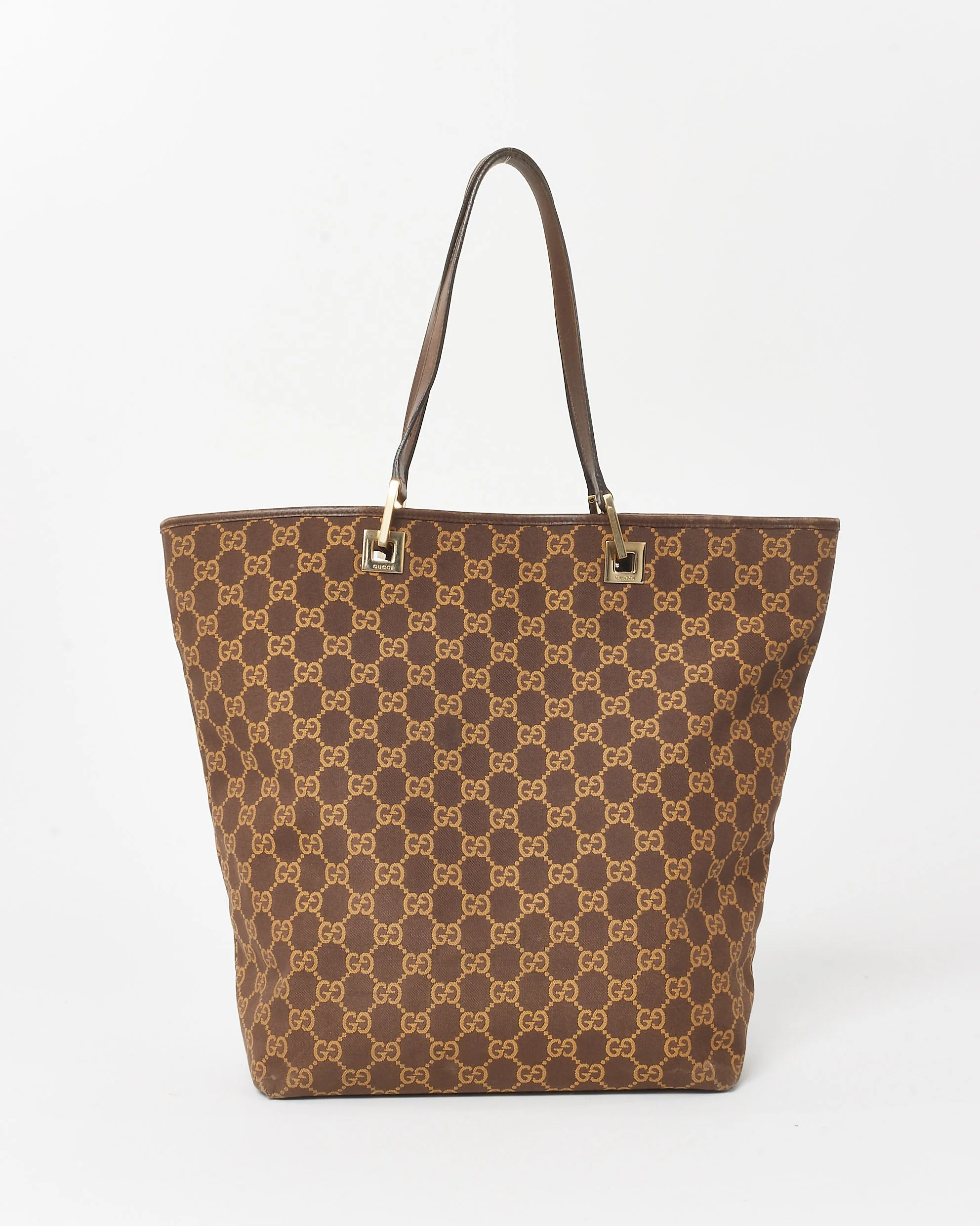 Gucci Brown and Beige Monogram GG Canvas Tote Bag