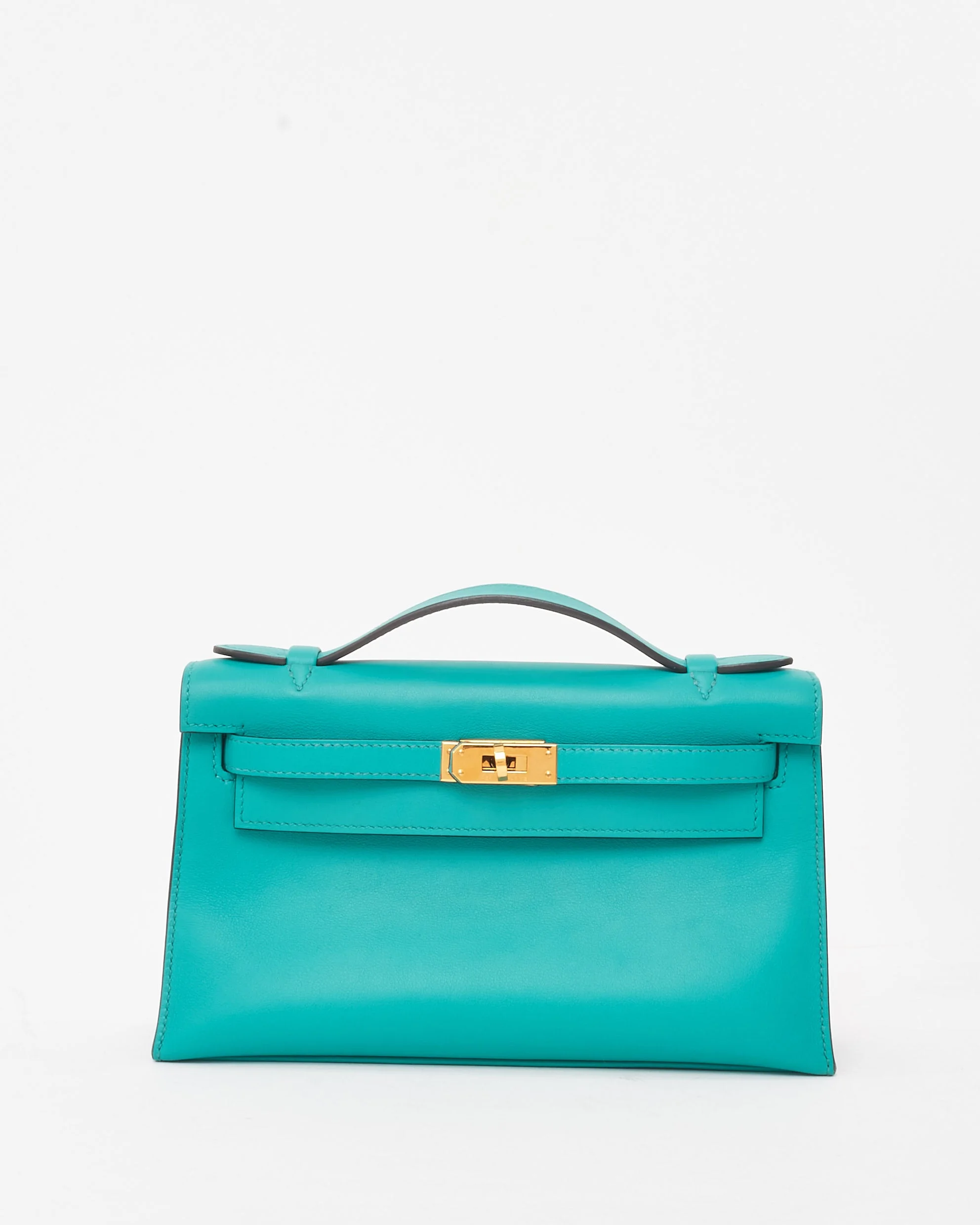 Hermès Blue Paon Swift Leather Kelly Pochette GHW