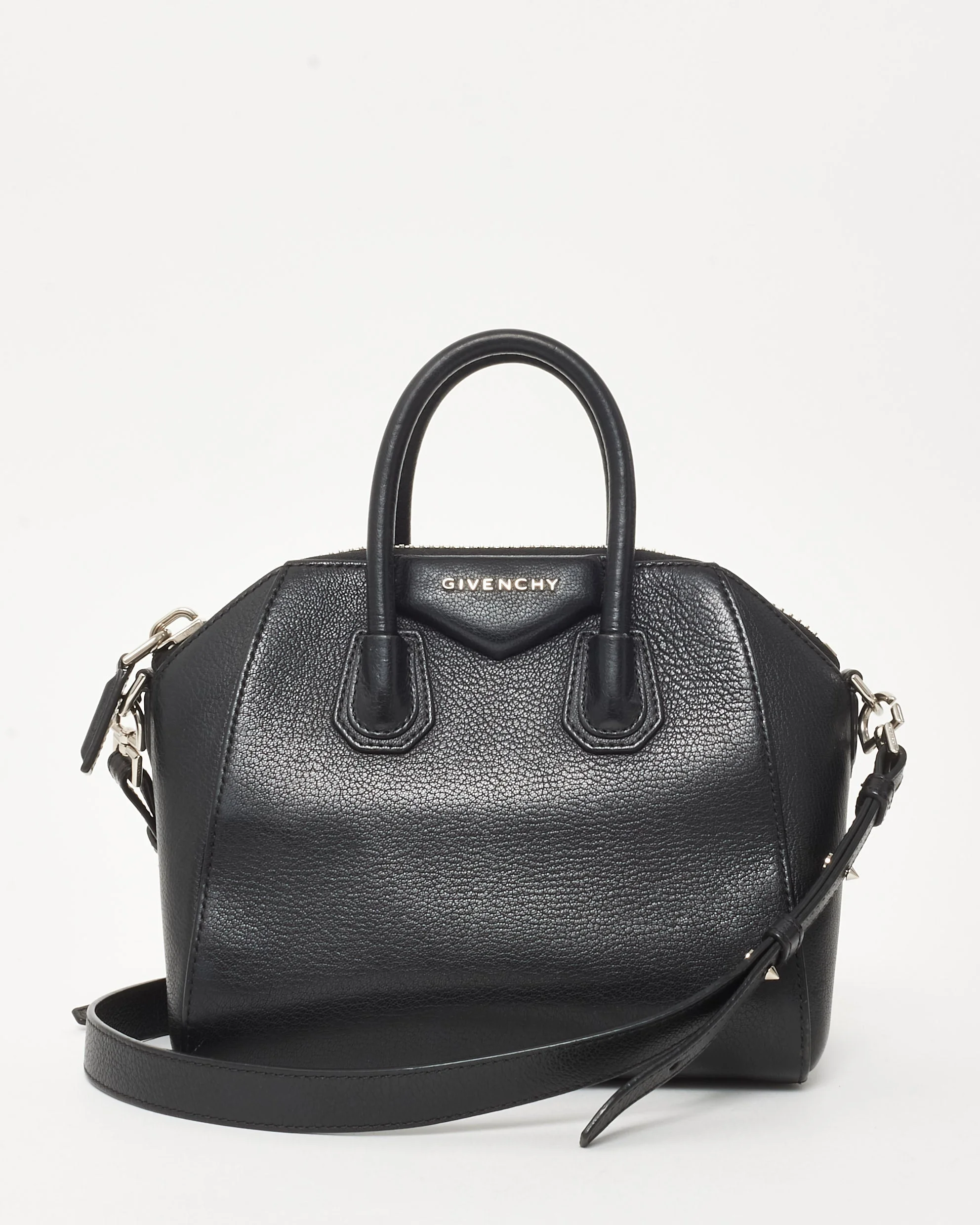 Givenchy Black Grained Leather Mini Antigona Bag