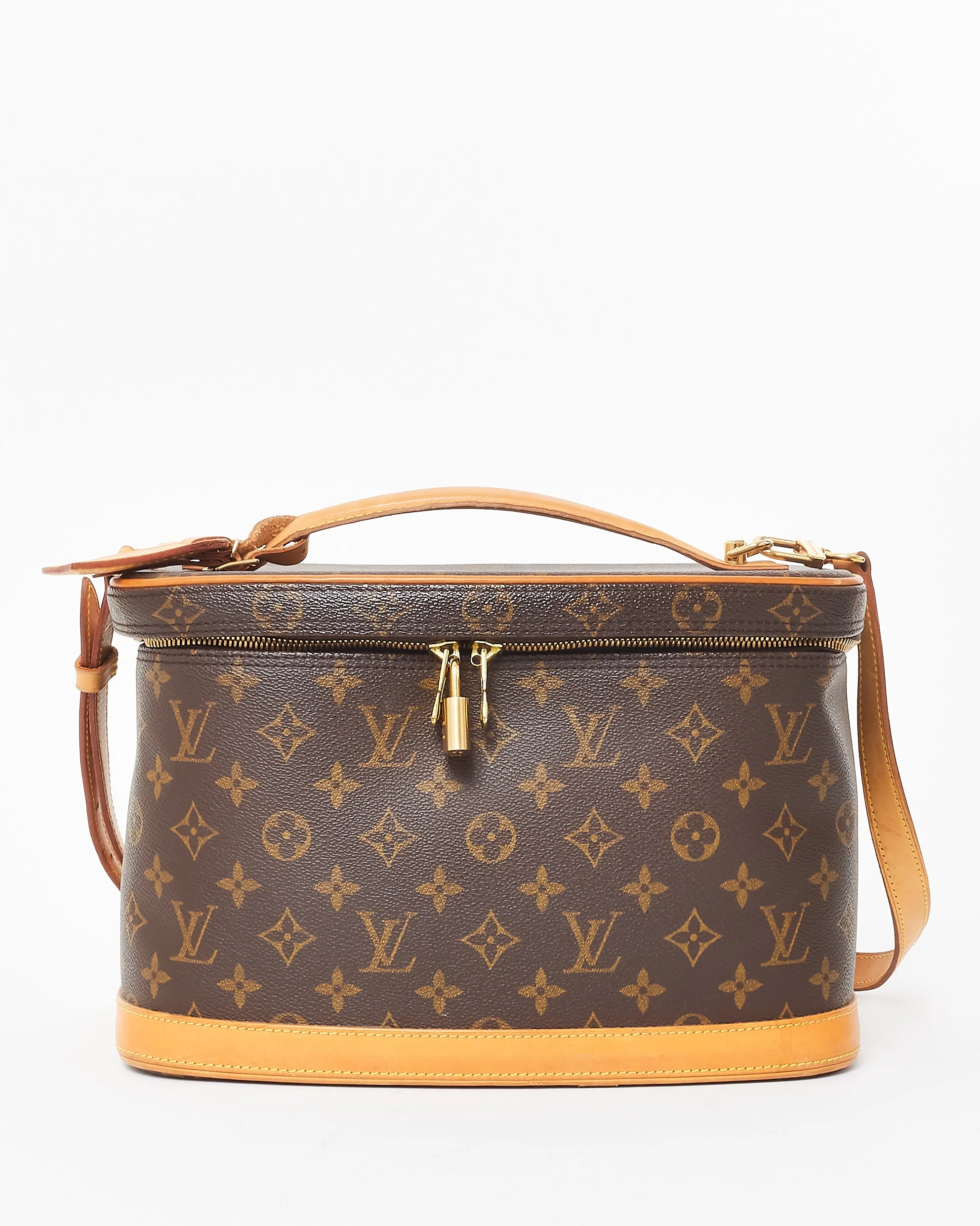 Louis Vuitton Vintage Monogram Canvas Nice Vanity Case w/ Strap