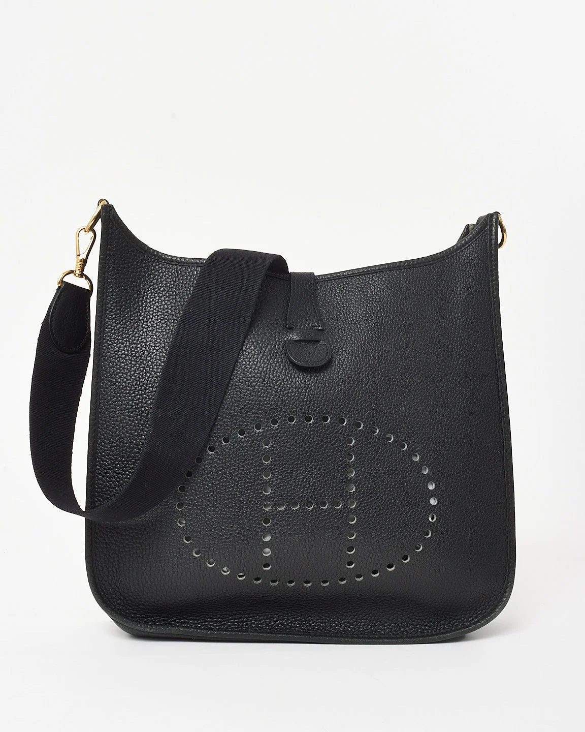 Hermès Black Leather Evelyne I GM Crossbody