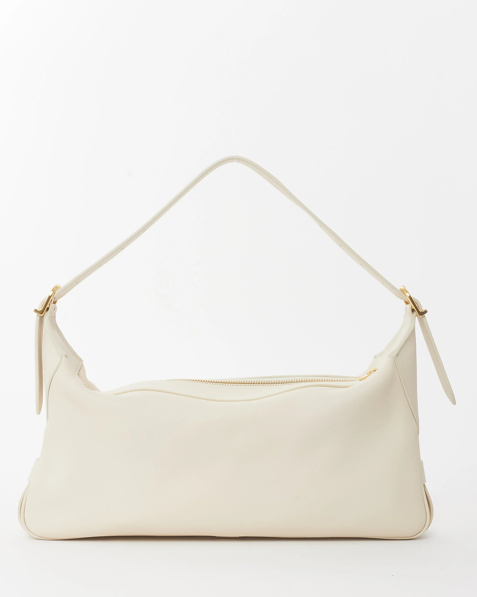 Celine White Leather Medium Romy Shoulder Bag