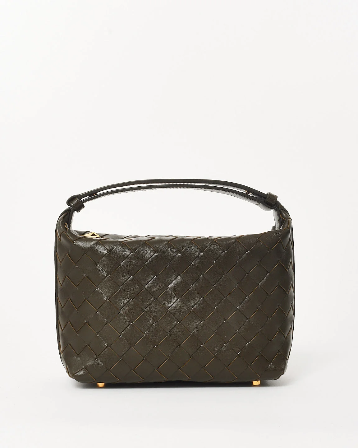 Bottega Veneta Kaki Intrecciato Leather Mini Wallace Bag