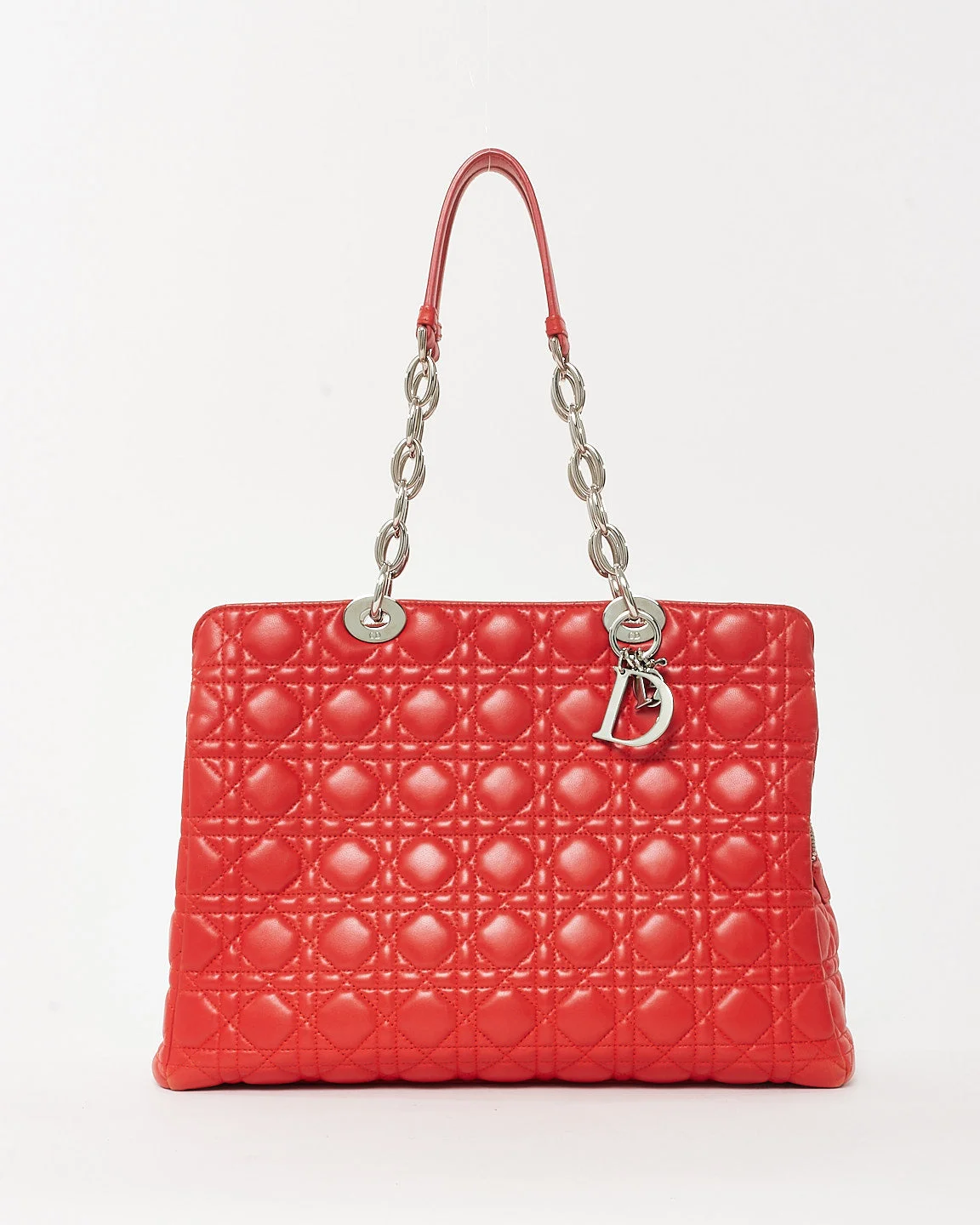 Dior Red Cannage Leather Dior Soft Shopping Tote SHW