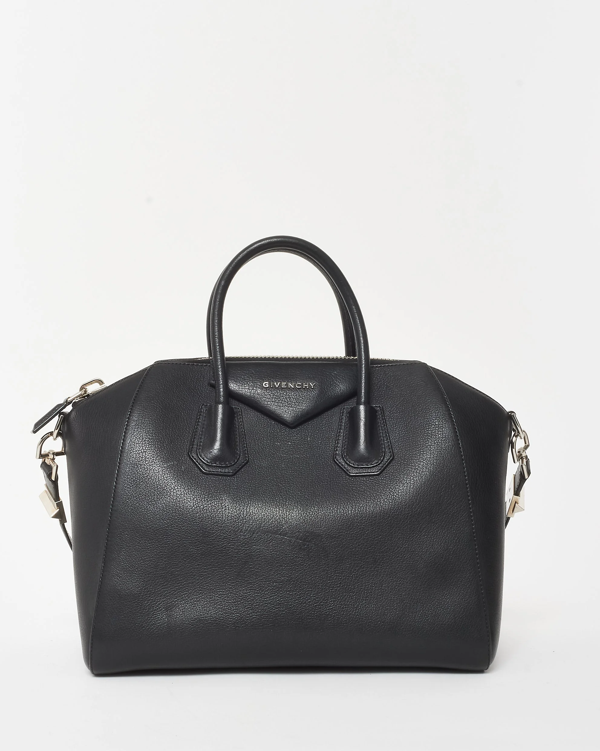 Givenchy Black Grained Leather Medium Antigona Bag