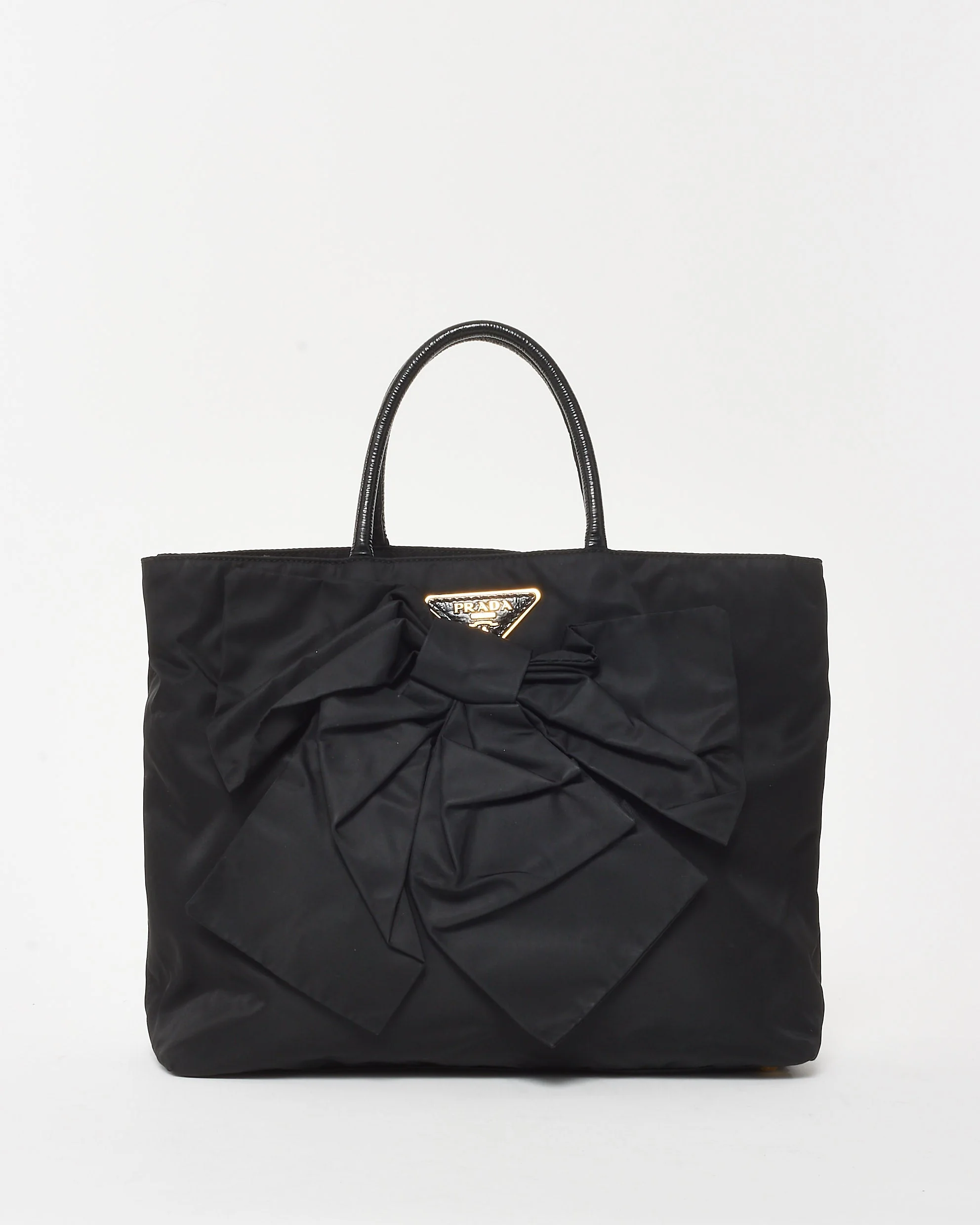Prada Black Nylon Tessuto Bow Tote
