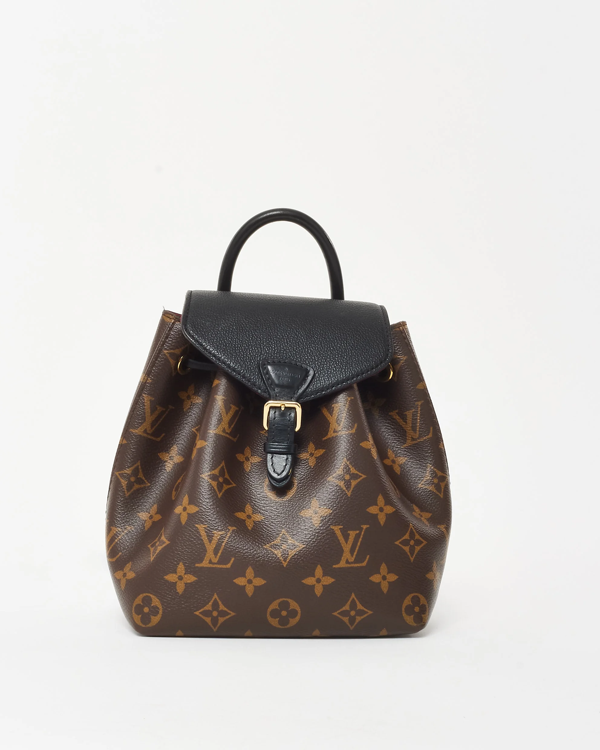 Louis Vuitton Monogram Coated Canvas & Black Leather New Montsouris BB Backpack