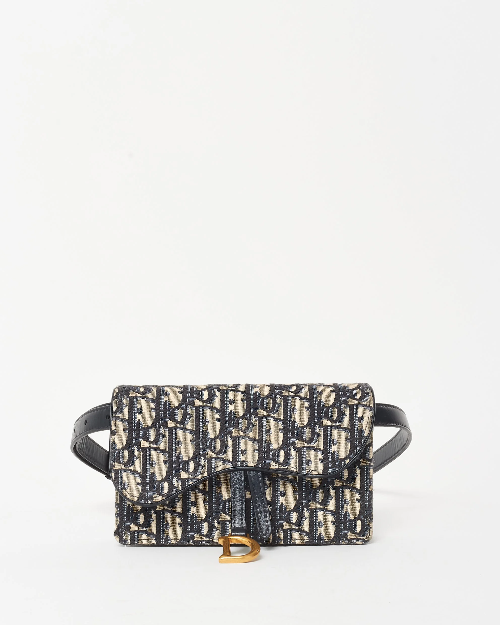 Dior Blue Dior Oblique Jacquard Canvas Saddle Belt Bag