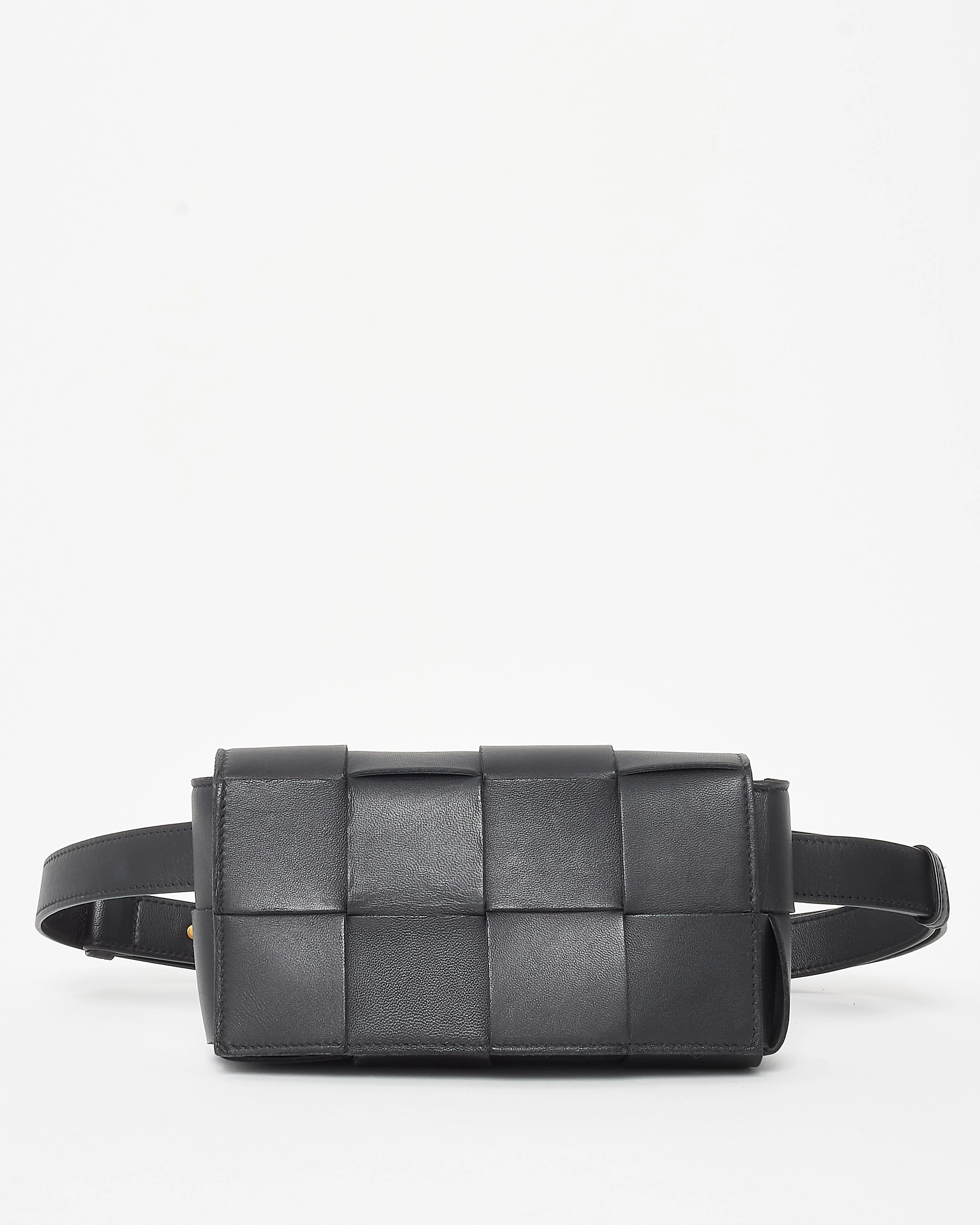 Bottega Veneta Black Nappa Maxi Intreccio Leather Cassette Belt Bag