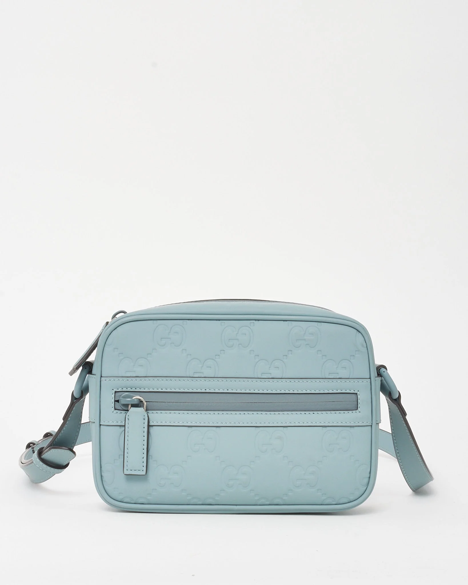 Dior Blue Oblique Jacquard Canvas Medium Saddle Pouch with Chain Crossbody
