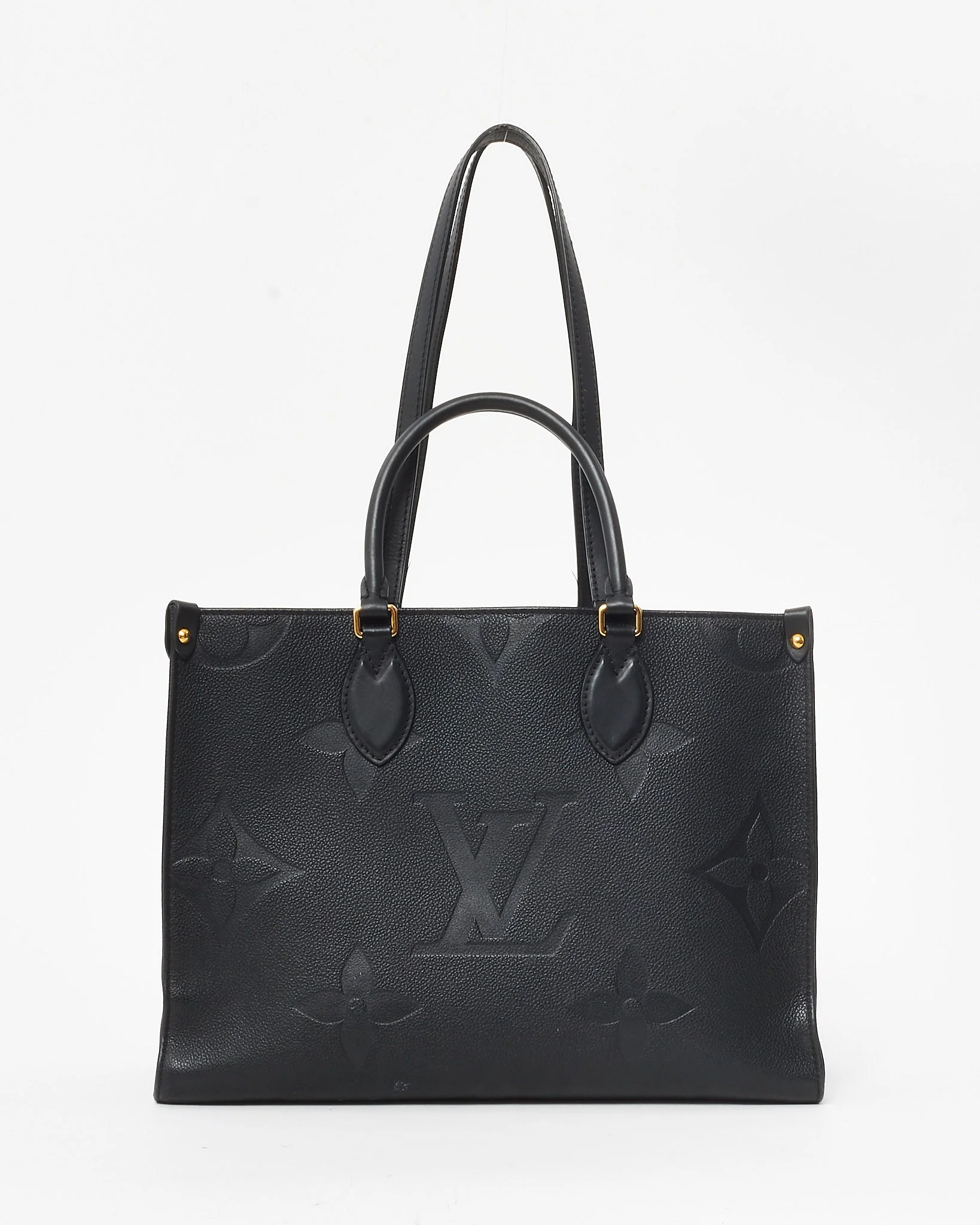 Louis Vuitton Black Monogram Empreinte Leather Onthego MM Bag