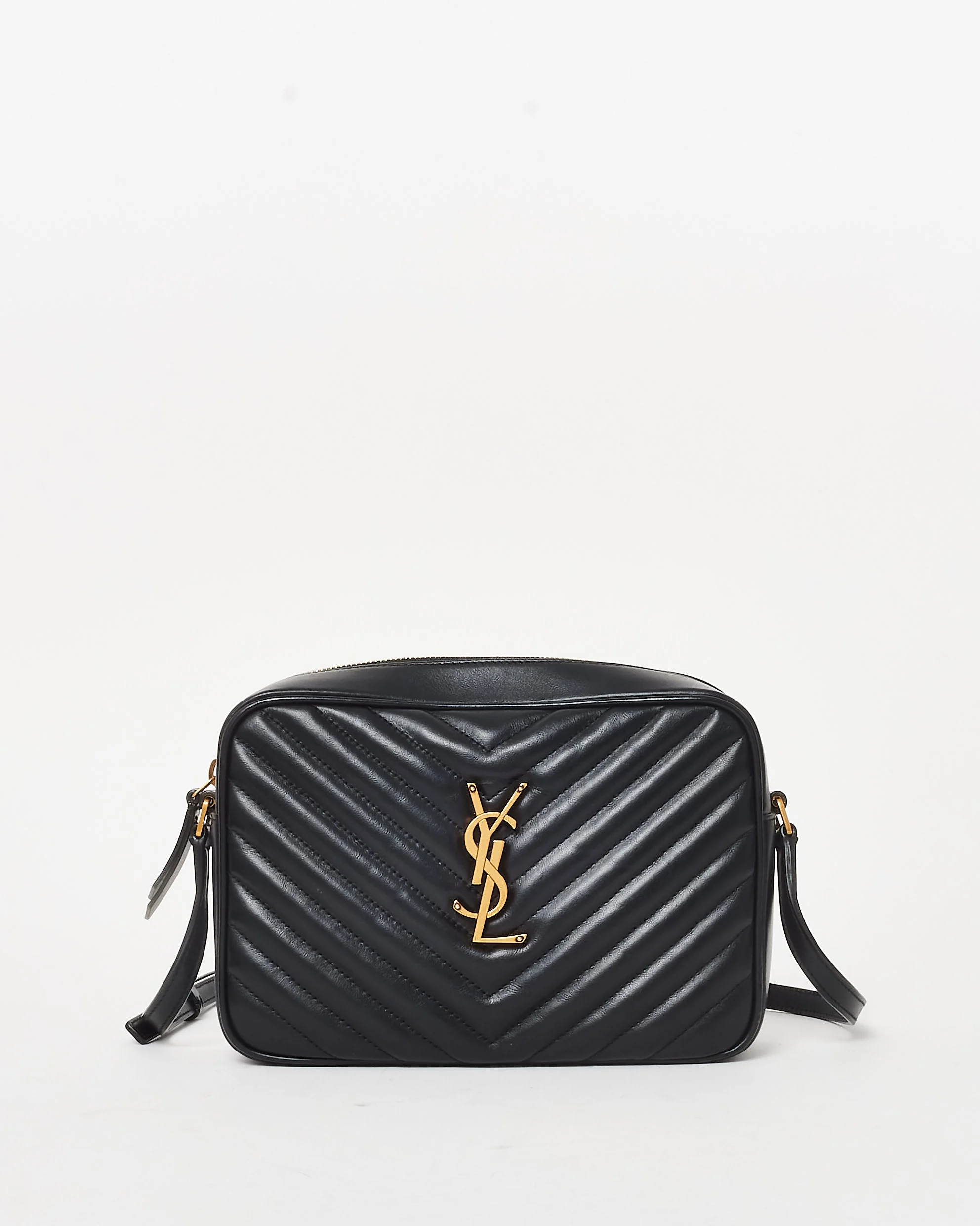 Saint Laurent Black Matelassé Leather GHW Lou Camera Bag