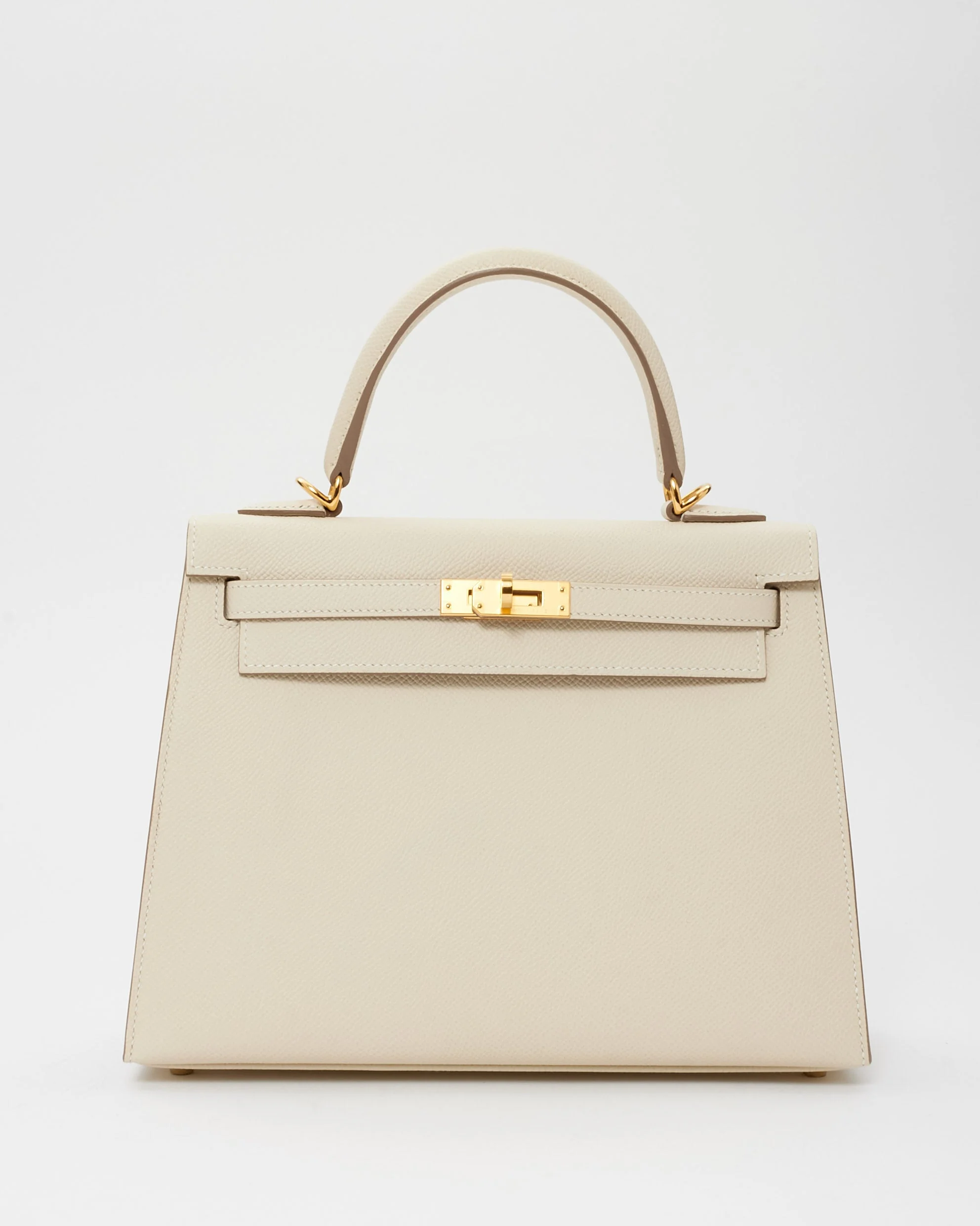 Hermès Ivory (Craie) Epsom Leather Sellier Kelly 25