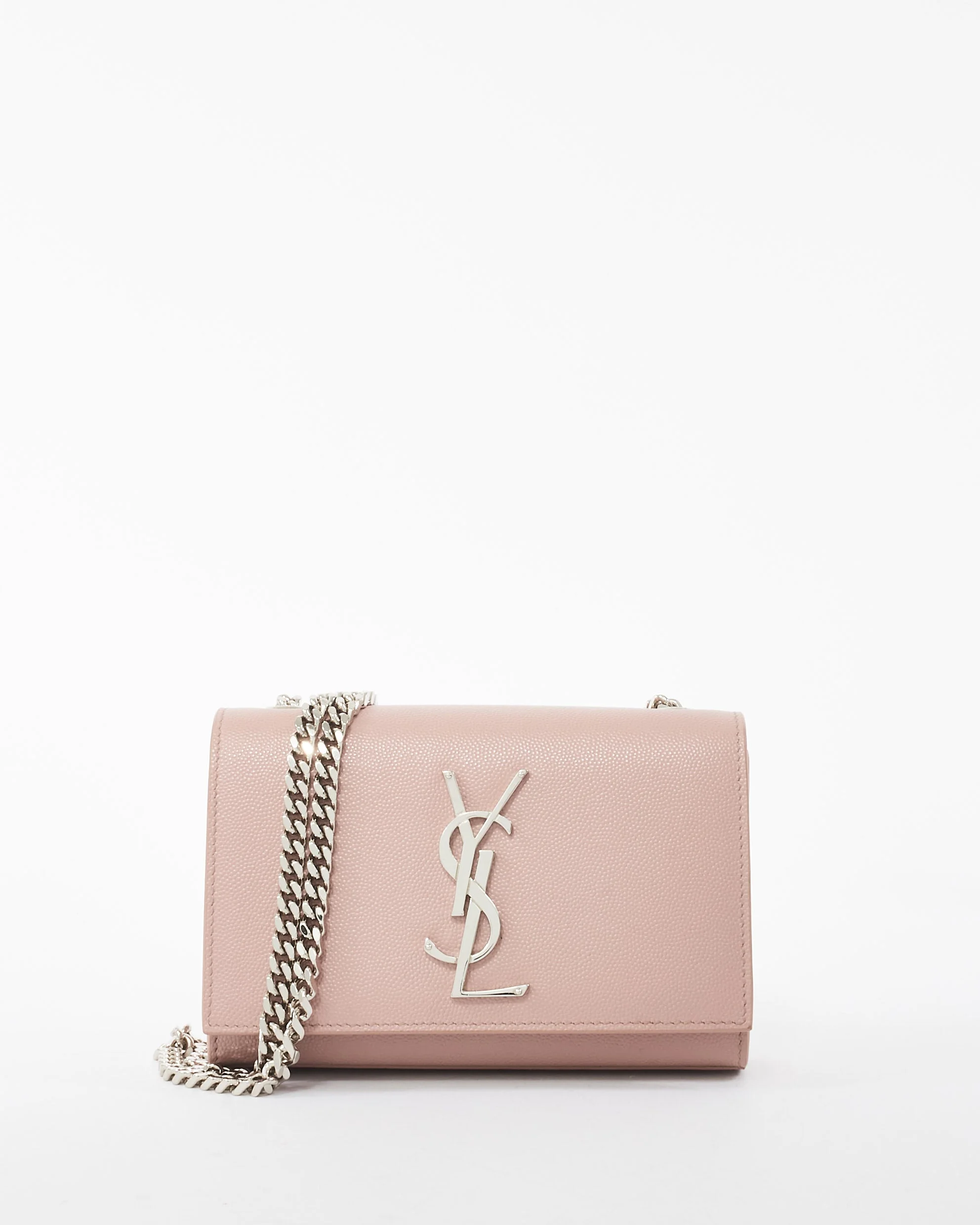 Saint Laurent Blush Pink Grain de Poudre Embossed Leather Small Kate Bag