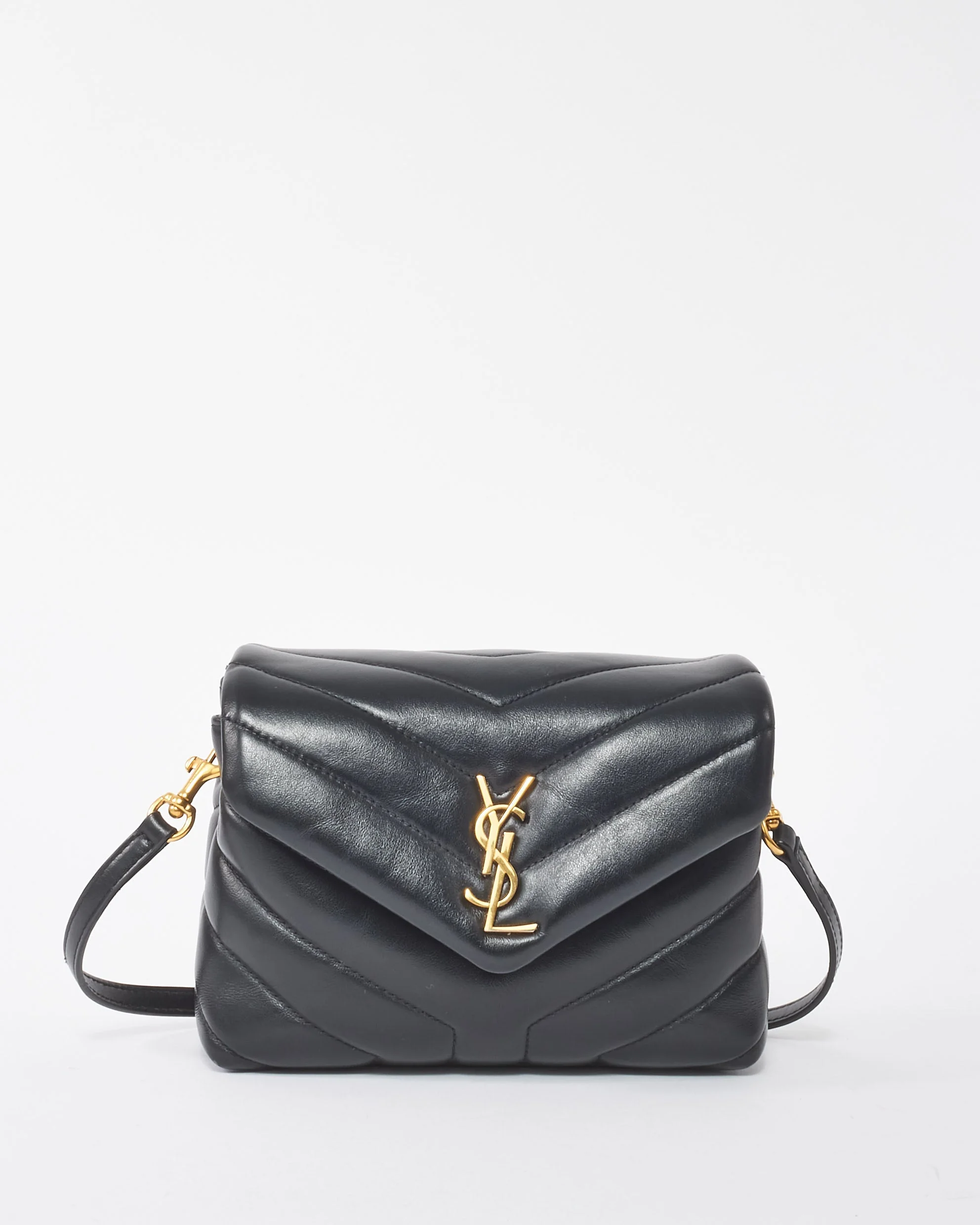 Saint Laurent Black Leather Toy LouLou Crossbody Bag GHW