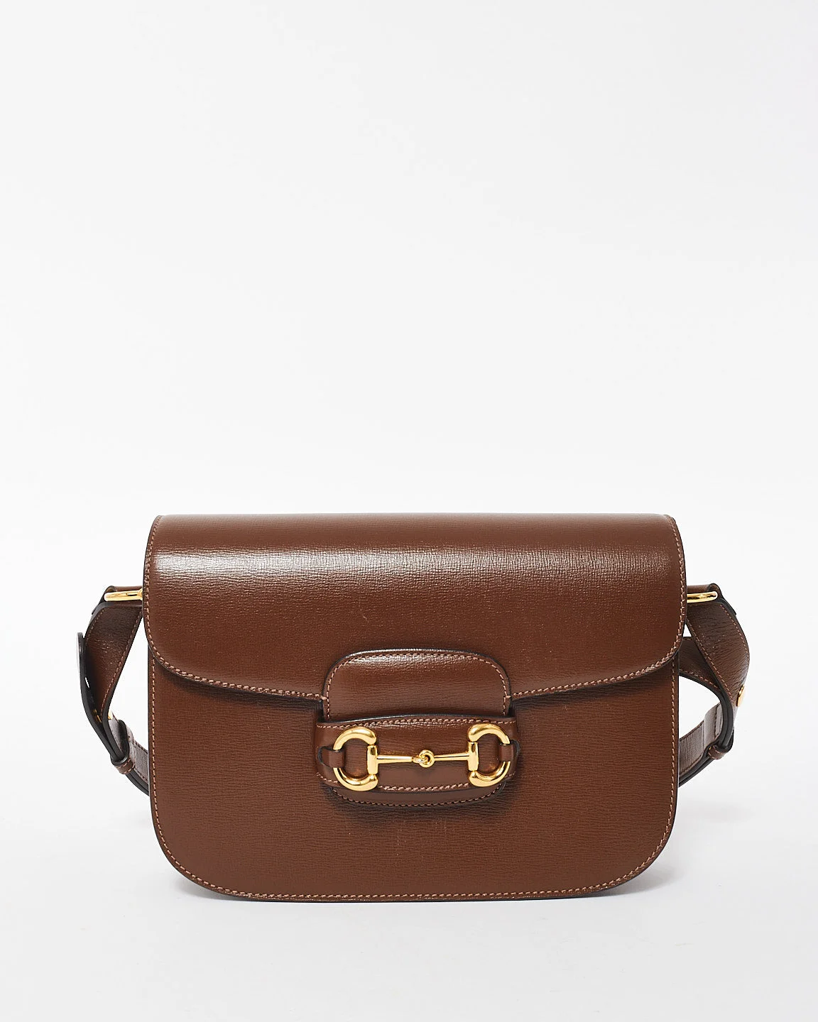 Gucci Brown Leather Horsebit 1955 Small Shoulder Bag